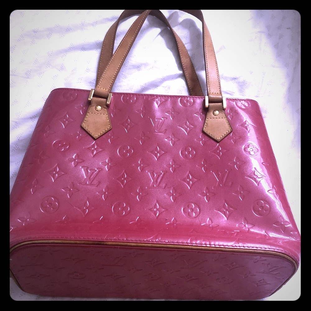 Louis Vuitton hot pink Vernis Houston tote